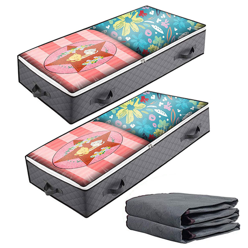 KZ-001001 2Pcs 100*50*15cm Transparent Window Under Bed Foldable Storage Bag Zippered Organizer Blankets Clothes Storage Bin KZ-001001 2Pcs 100*50*15cm Transparent Window Under Bed Foldable Storage Bag Zippered Organizer Blankets Clothes Storage Bin